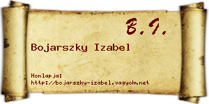 Bojarszky Izabel névjegykártya